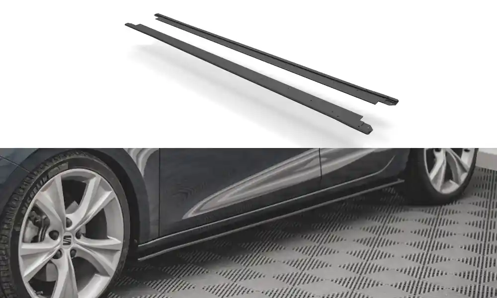 Seat Leon FR Mk4, difuzory pod boční prahy, plast ABS bez povrchové úpravy, Maxton design Vrácení Zdarma