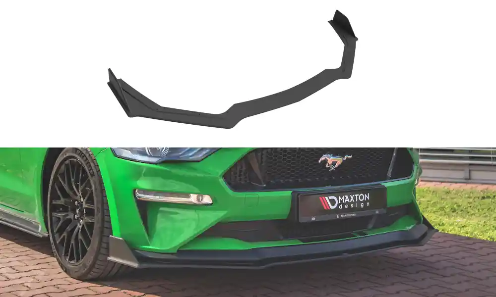 Ford Mustang MK6 GT Facelift, spoiler pod přední nárazník ver.2 , plast ABS bez povrchové úpravy, s červenou linkou, Maxton design Omezená Nabídka