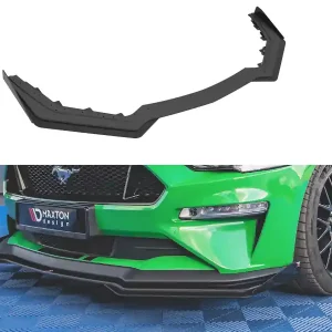 Sezónní Sleva Ford Mustang MK6 GT Facelift, spoiler pod přední nárazník s křidélky ver.1, plast ABS bez povrchové úpravy, s červenou linkou, Maxton design