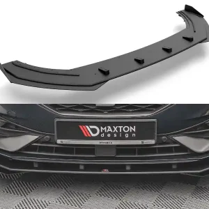 Seat Leon FR Mk4, spoiler pod přední nárazník s křidélky, plast ABS bez povrchové úpravy, s červenou linkou, Maxton design Bezpečná Platba