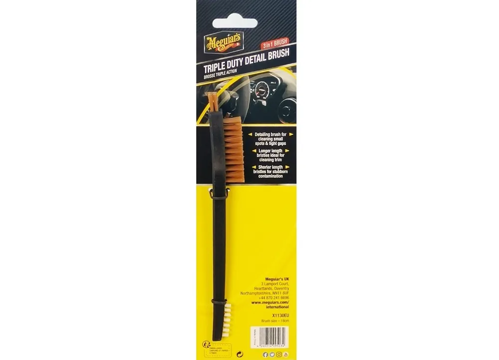 Oblíbený Meguiar‘s Triple Duty Detail Brush - detailingový kartáček se třemi typy štětin