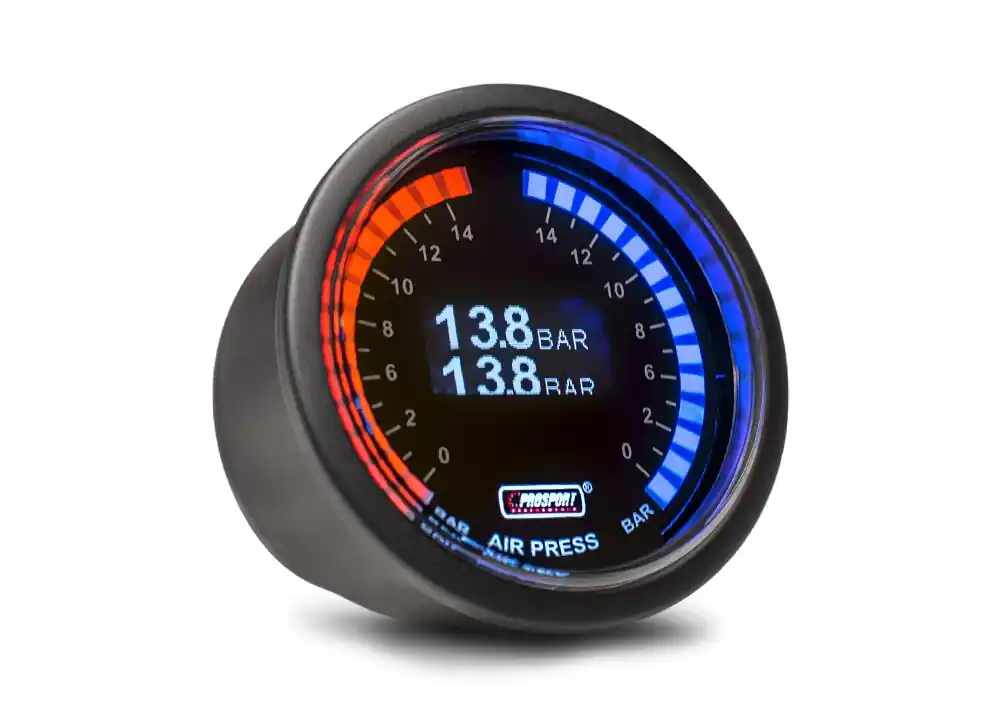 PROSPORT Performance přídavný budík řady Dual, typ snímače kompaktní elektronické, barva podsvícení modro-červená Značkový