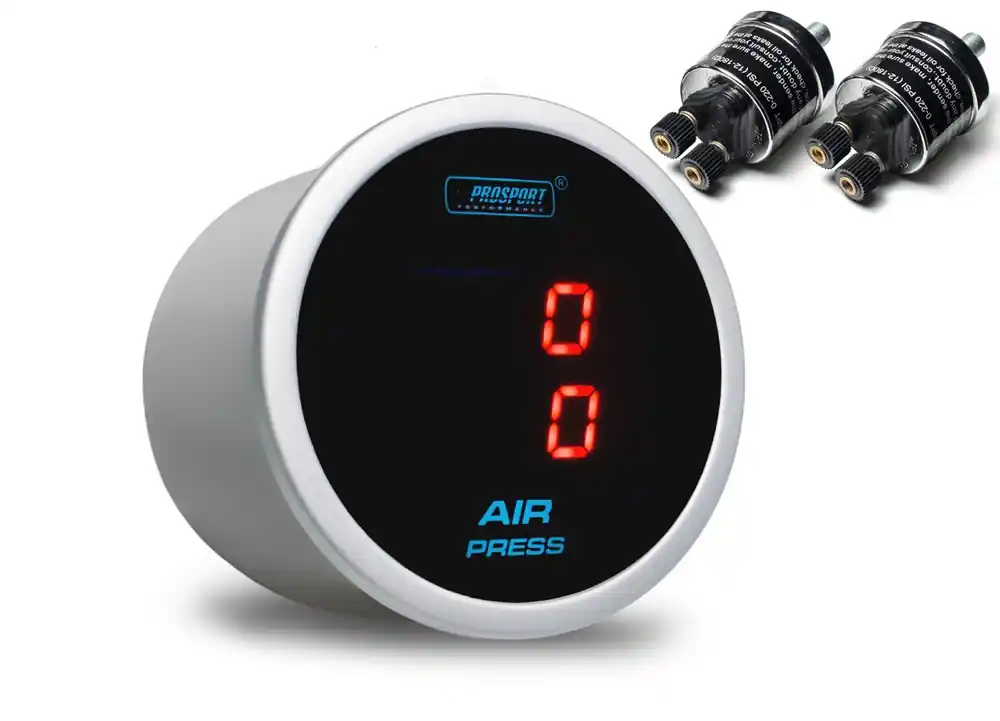 Zlevněný PROSPORT Performance přídavný budík řady Dual, typ snímače membránové barva podsvícení červená