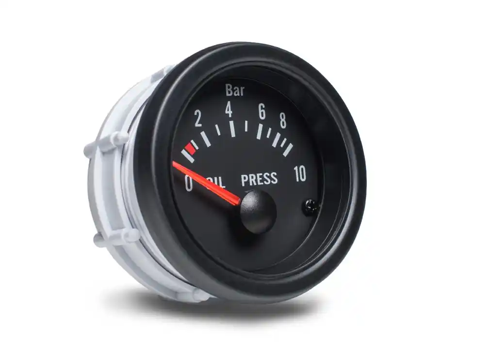 Autogauge palubní přístroj - tlak oleje s černým podkladem Zlevněný