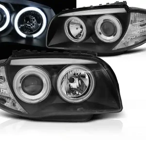 BMW 1 E87/E81/82/88 04-11 - přední černá světla s ANGEL EYES CCFL Objednat Nyní