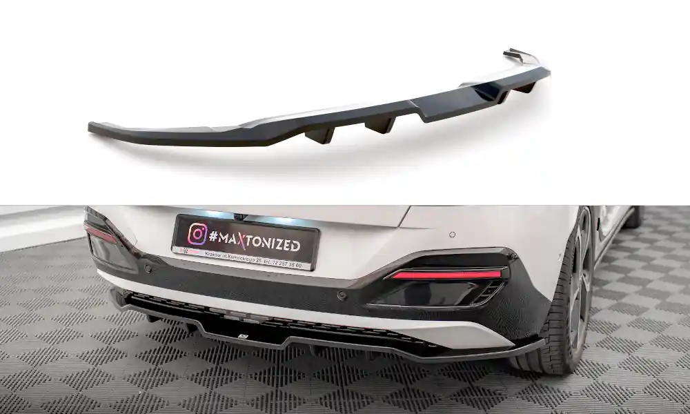 Kia EV6 Mk1 GT-Line, středový spoiler pod zadní nárazník s žebrováním, Maxton Design Nová Kolekce