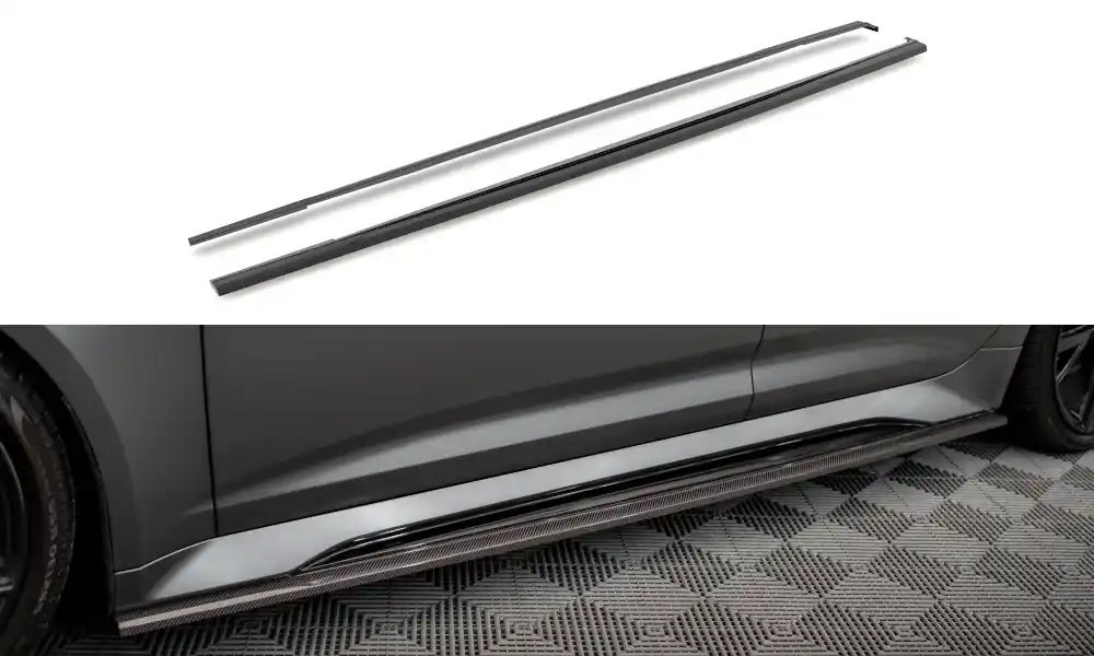 Sleva Audi RS7 C8, karbonové difuzory pod boční prahy, Maxton Design