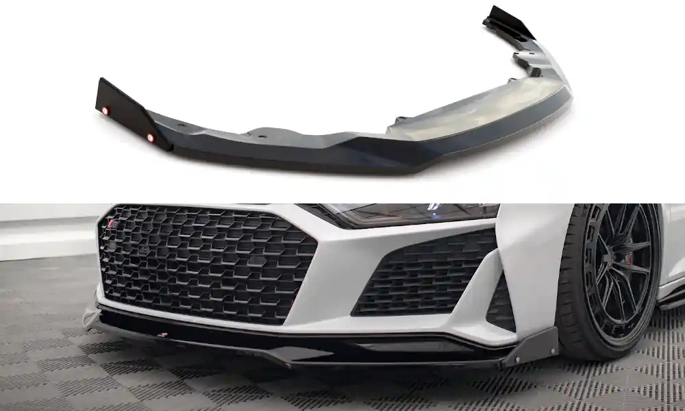 Ověřený Audi R8 Mk2 Facelift, spoiler pod přední nárazník ver.3 s křidélky, Maxton Design