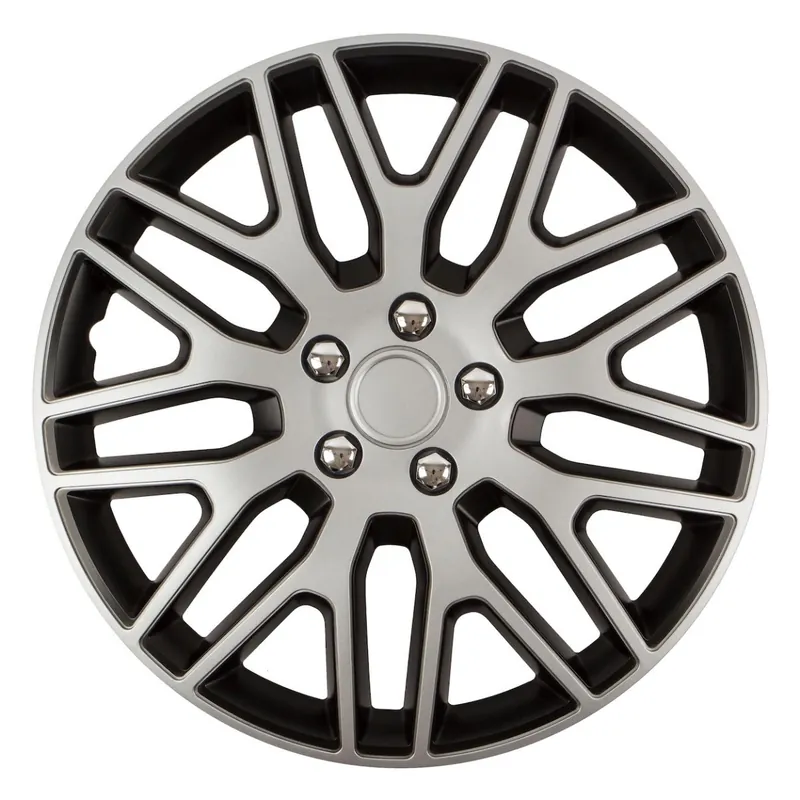 Kryt kola - poklice DAKAR NC SILVER/BLACK s chromovými šrouby 16" 1 kus Značkový