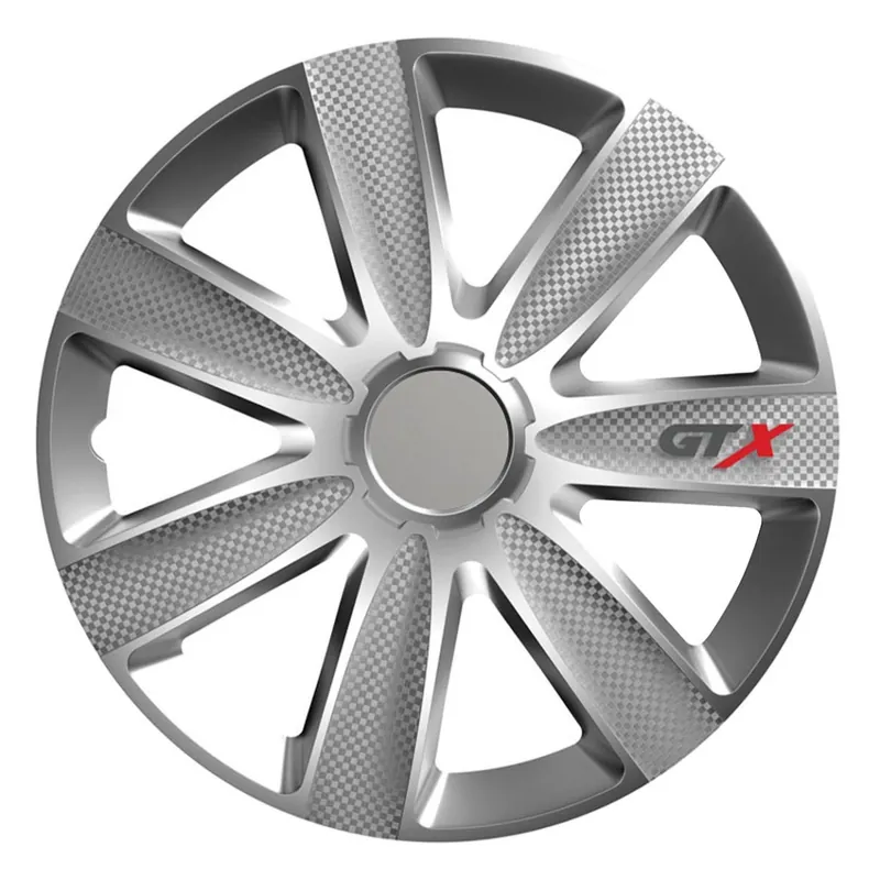 Rychlé Dodání Kryt kola - poklice GTX carbon "stříbrný" 14" 1 kus