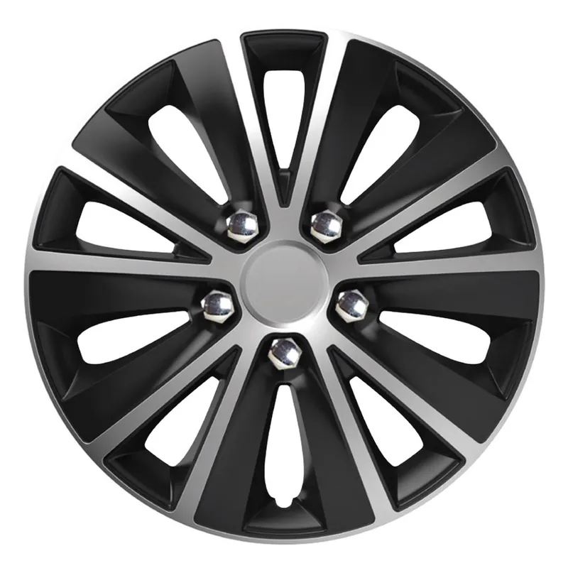 Kryt kola - poklice Rapide silverblack s chromovými šrouby 14" 1 kus Horká Nabídka