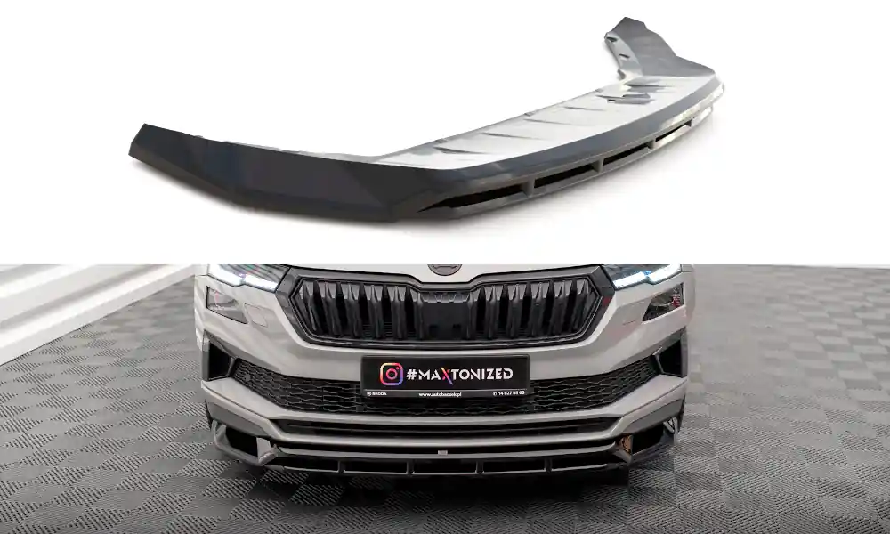 Škoda Karoq MK1 Facelift Sportline, spoiler pod přední nárazník, Maxton Design Nová Kolekce