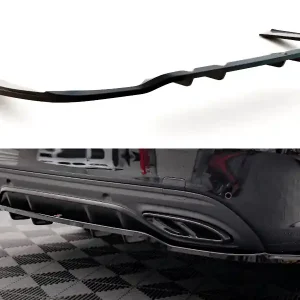 Aktuální Mercedes třída C W205 Facelift/AMG-Line/Sedan, středový spoiler pod zadní nárazník s žebrováním, Maxton Design