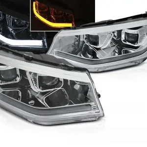 Super Cena VW CADDY 20- - přední chromová světla TUBE LIGHT s LED svícením