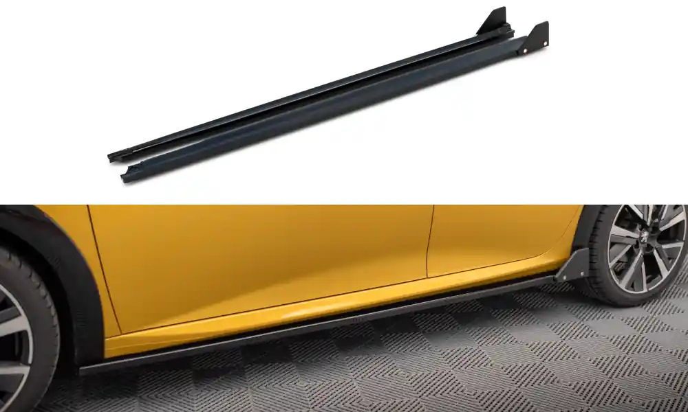 Peugeot 208 GT Mk2, difuzory pod boční prahy s křidélky, Maxton design Finální Výprodej