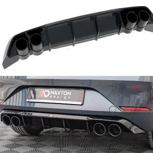 Seat Leon FR Mk4, vložka zadního nárazníku s imitacemi koncovek výfuku CHROM, Maxton Design Zlevněný
