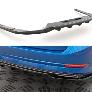 Sleva Škoda Octavia Mk4 Sportline, středový spoiler pod zadní nárazník s žebrováním, Maxton design