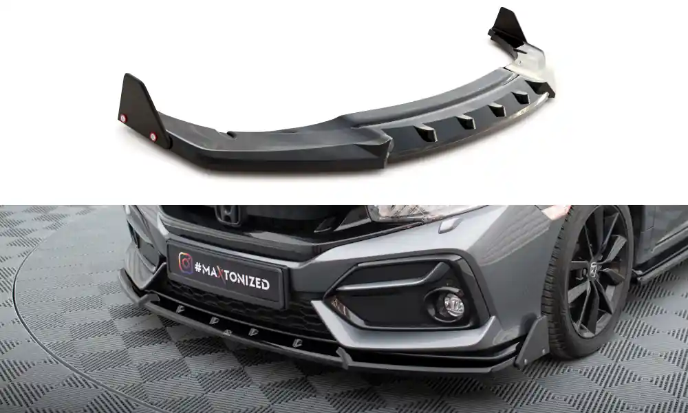 Honda Civic Mk10 Sport, spoiler pod přední nárazník s křidélky, Maxton Design Značkový