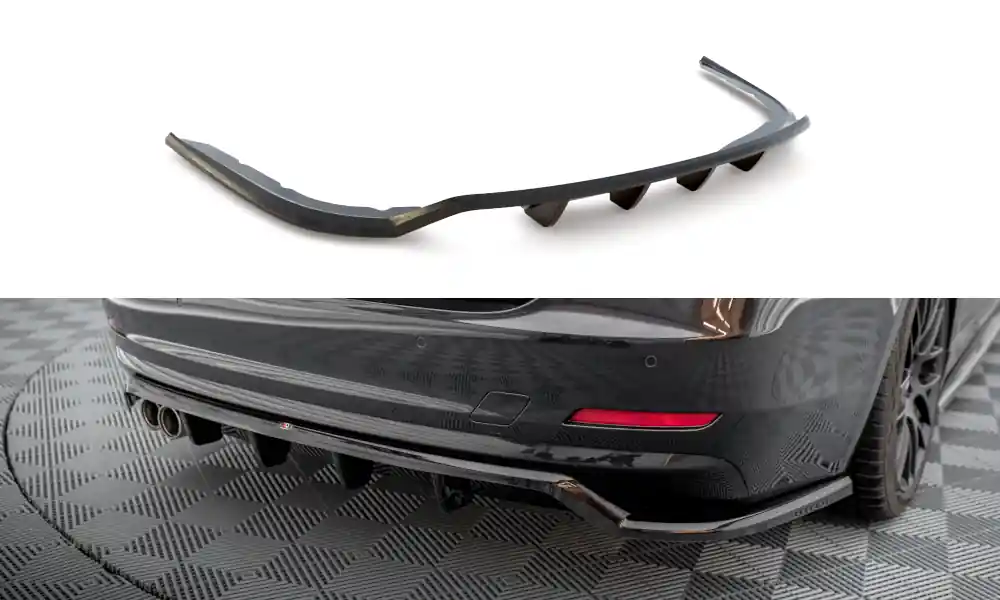 Autentický BMW řada 4 F36, středový spoiler pod zadní nárazník s žebrováním, Maxton Design