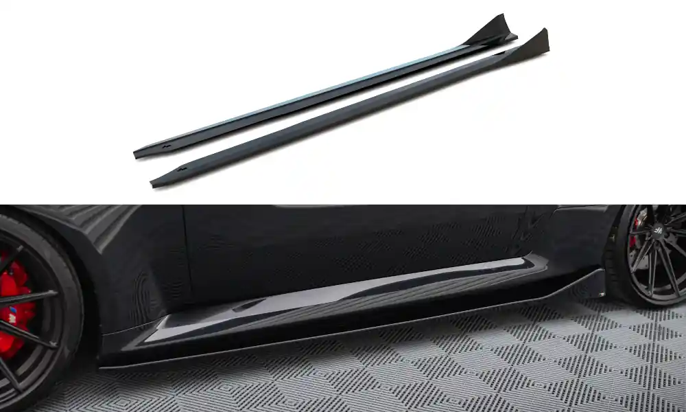 Víkendová Akce BMW řada M2 G87, difuzory pod boční prahy ver.4, Maxton Design