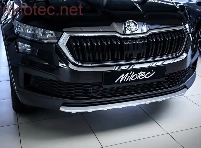 Škoda Kodiaq 07/2021- - Ochranná lišta předního nárazníku - stříbrný mat Must-Have