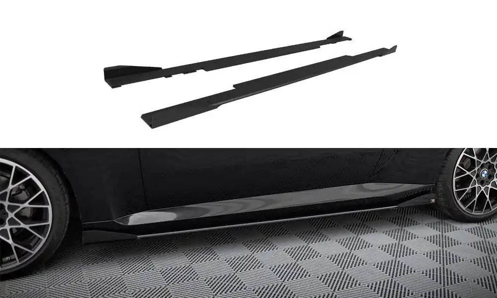 Aktuální BMW řada 2 G42 Standard, "Street Pro" difuzory pod boční prahy s křidélky, Maxton Design