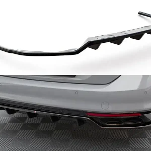 Zlevněný Volkswagen Passat B8 (Mk8) R-Line Facelift, středový spoiler pod zadní nárazník s žebrováním, Maxton Design