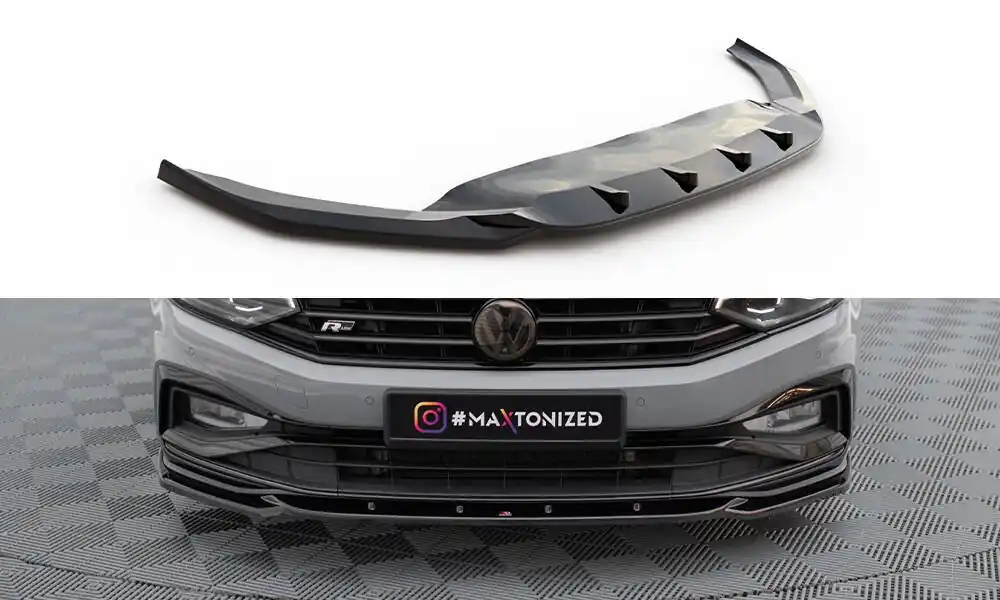 Super Cena Volkswagen Passat B8 (Mk8) R-Line Facelift, spoiler pod přední nárazník ver. 2, Maxton Design
