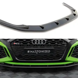 Audi RS3 8Y Sedan, karbonový spoiler pod přední nárazník, Maxton Design Super Cena