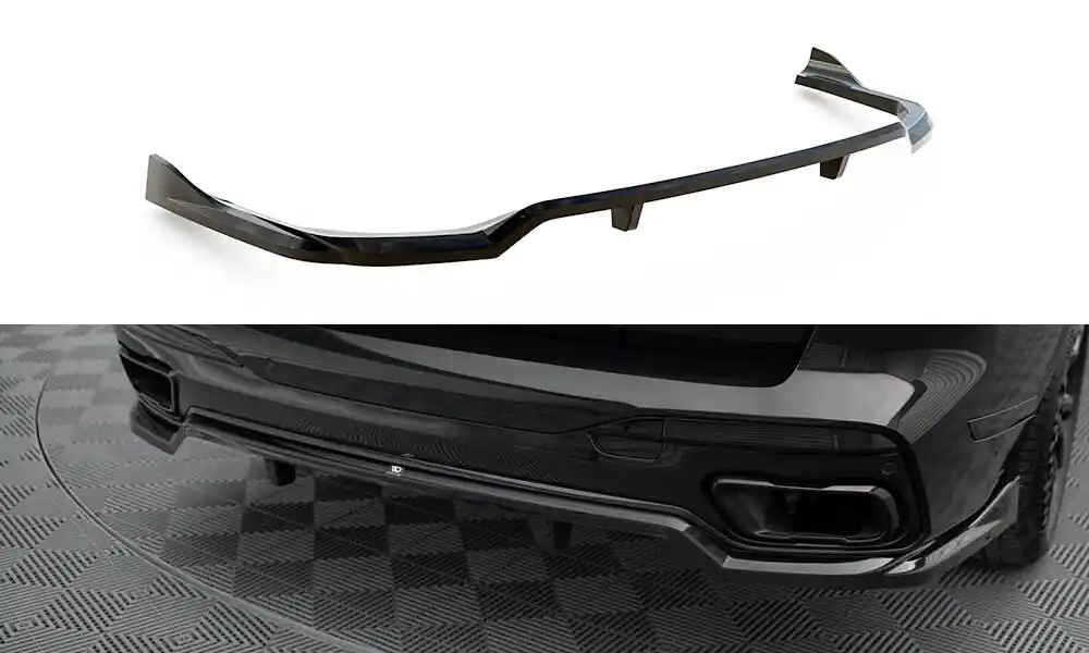 Finální Výprodej BMW X7 G07 Facelift M-Pack, středový spoiler pod zadní nárazník s žebrováním, Maxton Design