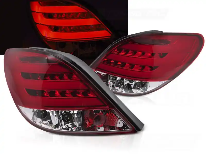 Autentický PEUGEOT 207 3D/5D 06-09 - zadní světla čirá červená LED BAR