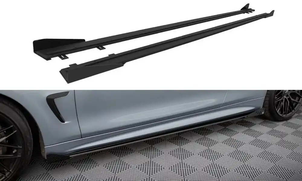 Sleva BMW řada 4 F32 M-Pack Coupe, "Street Pro" difuzory pod boční prahy, Maxton design