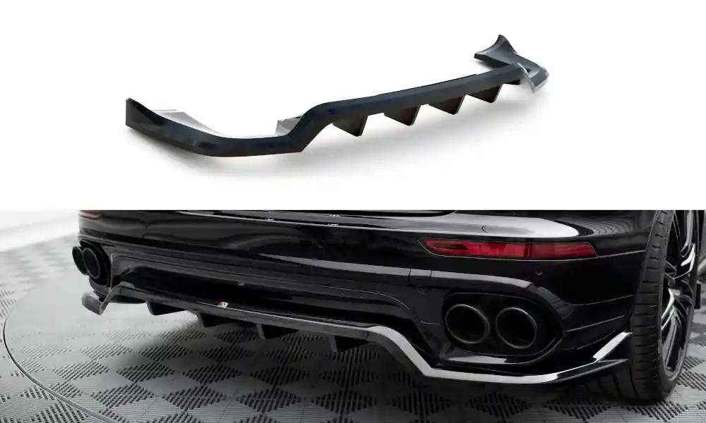 Porsche Cayenne Mk2 Facelift, středový spoiler pod zadní nárazník s žebrováním, Maxton design Výhodná Nabídka