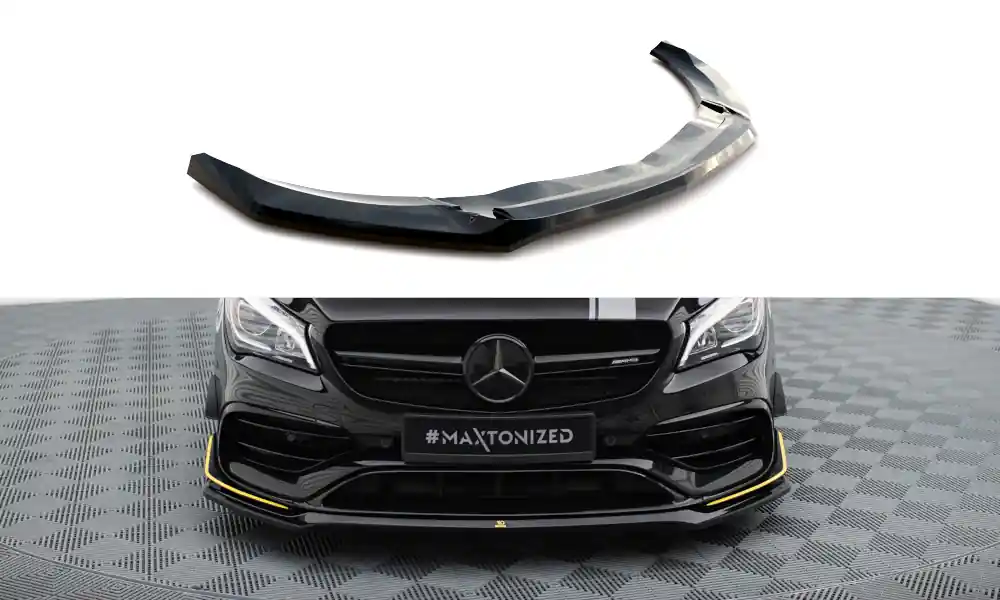 Cenový Hit Mercedes CLA C 117 Facelift 45 Aero, spoiler pod přední nárazník ver.3, Maxton Design