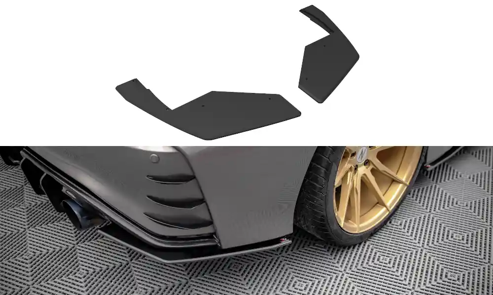 Nová Kolekce Nissan 370Z Nismo, "Street Pro" boční difuzory pod zadní nárazník, plast ABS bez povrchové úpravy, Maxton Design