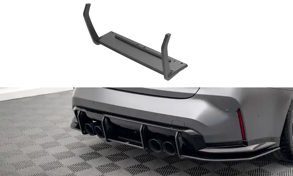 BMW řada M3 G80, "Street Pro" difuzor zadního nárazníku, plast ABS bez povrchové úpravy, s červenou linkou, Maxton design Koupit Online