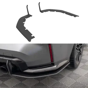 Nakupujte Hned BMW řada M3 G80, "Street Pro" boční difuzory pod zadní nárazník, plast ABS bez povrchové úpravy, s červenou linkou, Maxton design
