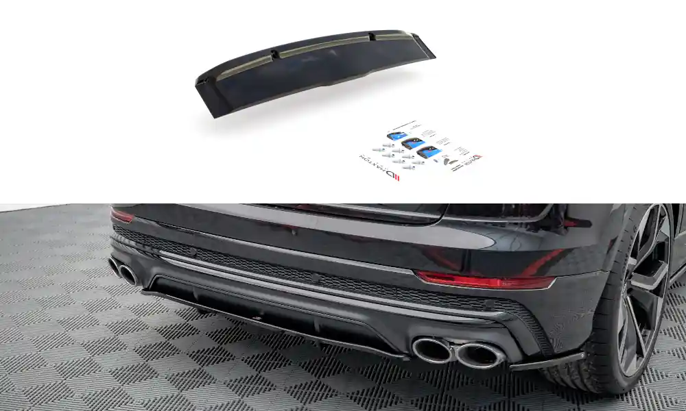 Audi SQ8 Mk 1, středový spoiler pod zadní nárazník s žebrováním, Maxton design Poslední Šance