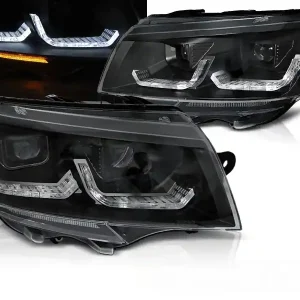 Objednat Nyní VW T6.1 20- - přední černá světla TUBE LIGHT s LED denním svícením a dynamickým blinkrem