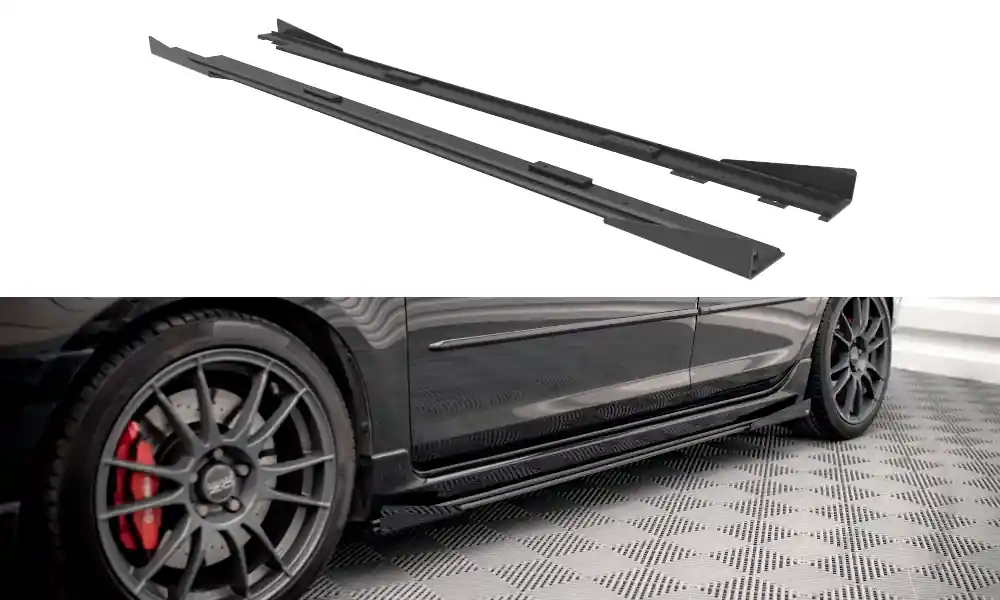 Mazda 3 Mk1 MPS, , "Street Pro" difuzory pod boční prahy s křidélky, plast ABS bez povrchové úpravy, Maxton Design Kup Teď