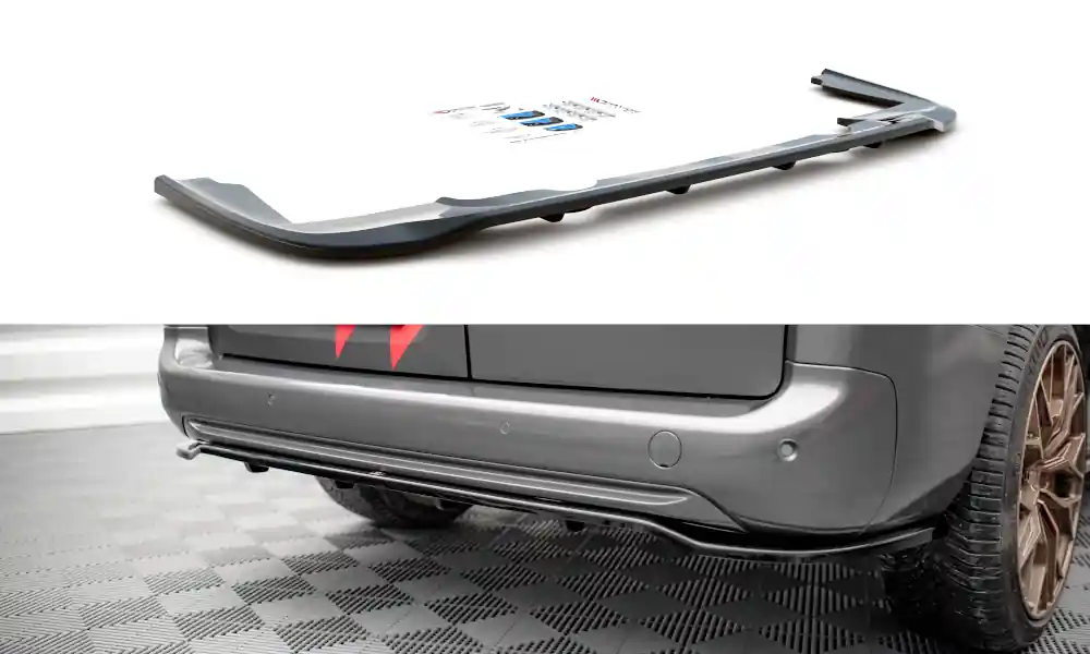 Horká Nabídka Peugeot Partner Mk3, středový spoiler pod zadní nárazník s žebrováním, Maxton Design