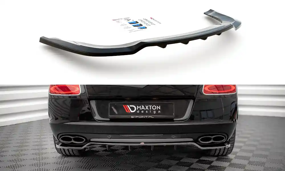 Nakupujte Hned Bentley Continental GT, středový spoiler pod zadní nárazník s žebrováním, Maxton Design
