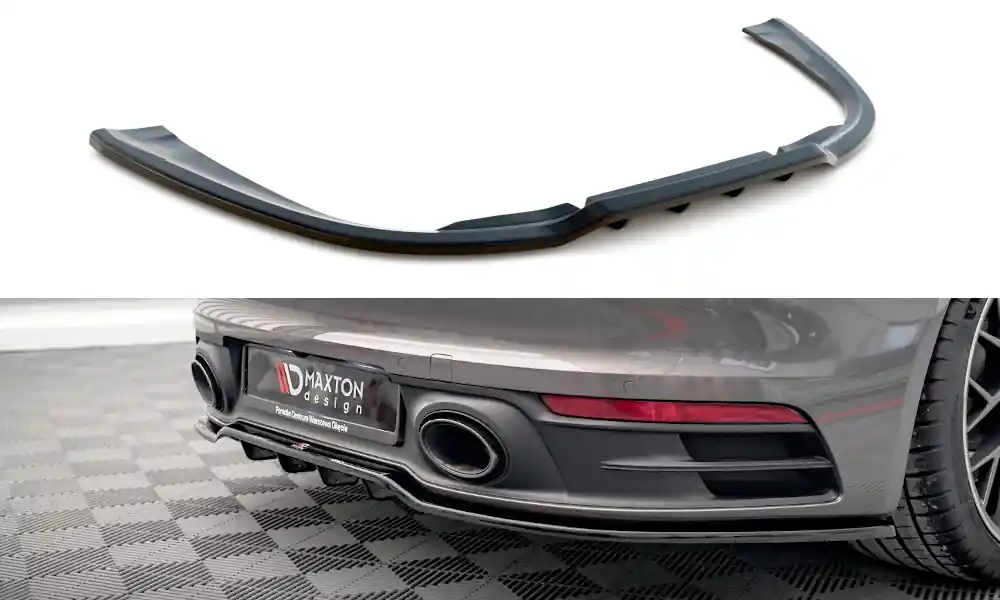 Výprodej Porsche 911 992 /Carrera 4S, středový spoiler pod zadní nárazník s žebrováním, Maxton design