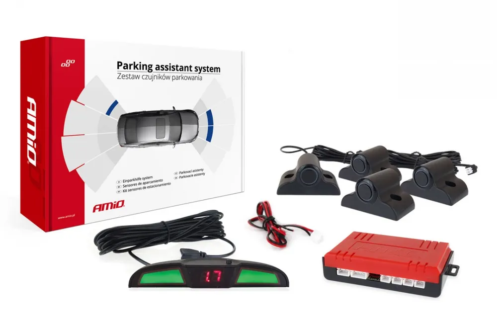 Asistenty parkování LED COB 4 senzory černé 19mm TRUCK Novinka