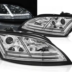 AUDI TT 06-10 8J - přední chrom světla s LED denním svícením a dynamickým blinkrem pro xenon AFS Horká Nabídka