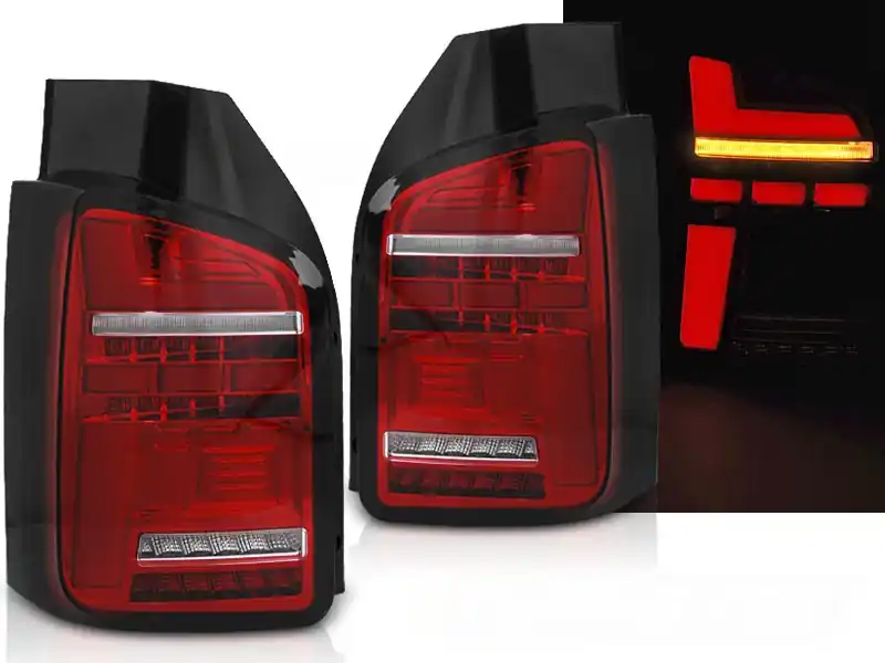VW T6 15-19 dvoukřídlá verze - zadní LED světla červeno bílá LED BAR s dynamickým blinkrem Nejprodávanější