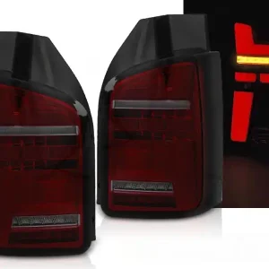 VW T6 15-19 dvoukřídlá verze - zadní LED světla červeno kouřová LED BAR s dynamickým blinkrem Nakupujte Hned