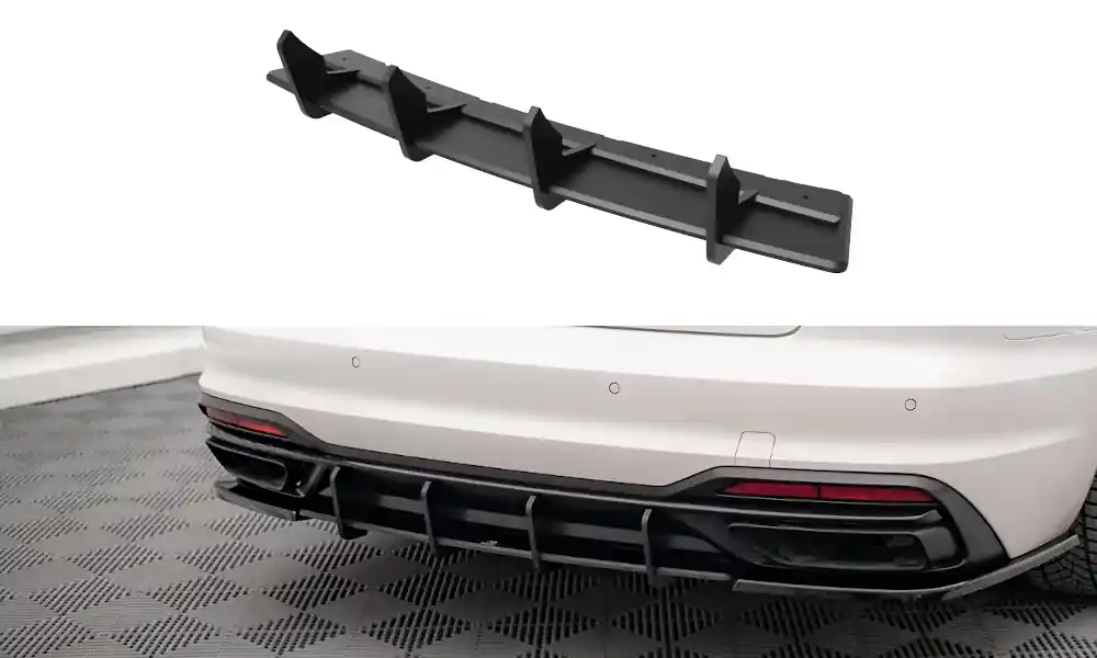 Nejprodávanější Audi A4 B9 FL, "Street Pro" difuzor zadního nárazníku, plast ABS bez povrchové úpravy, Maxton Design