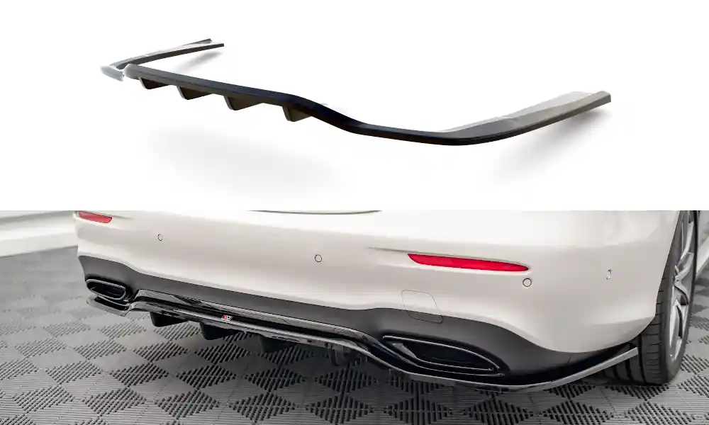 Akční Cena Mercedes třída E W213 FL/AMG-Line/Sedan, středový spoiler pod zadní nárazník s žebrováním, Maxton design