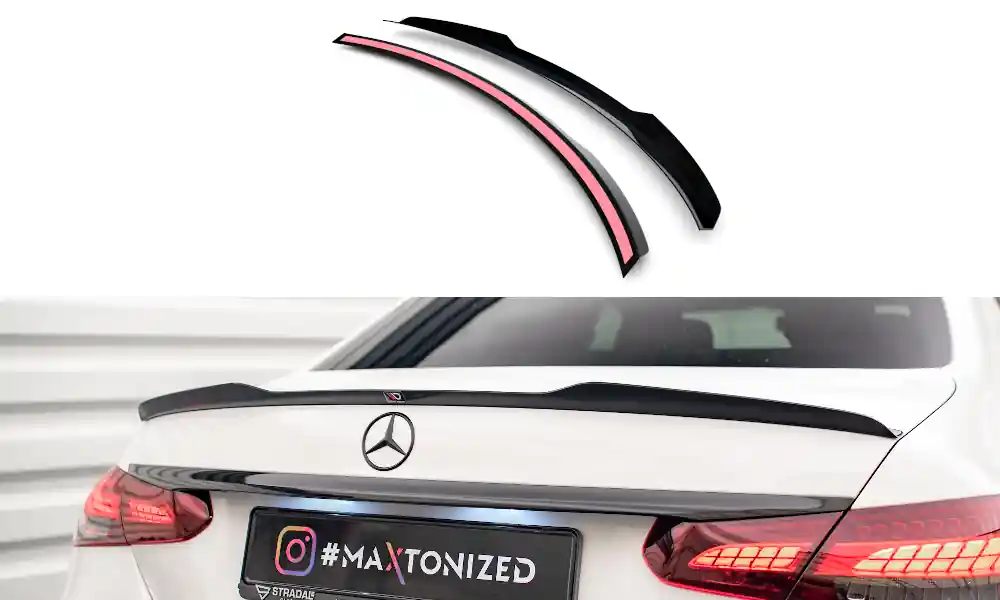 Mercedes třída E W213 FL/AMG-Line/Sedan, prodloužení spoileru, Maxton design Levný
